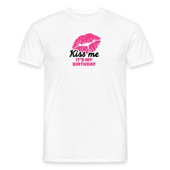 Kiss me It's my Birthday - T-shirt homme - blanc - Devant - AI Model Male 178 dark (178cm)