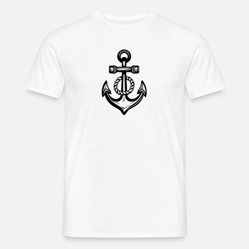 Anker Boot Schiff Nautik - Männer T-Shirt - Weiß