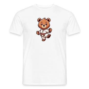 Karate Bear Cute Martial Arts Motif - Men's T-Shirt - white - Front - AI Model Male 178 dark (178cm)