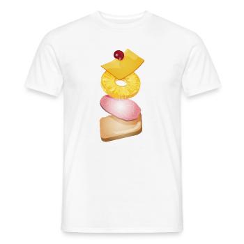 Pineapple,cheese,ham and toast bread -Toast Hawaii - Men's T-Shirt - white - Front - AI Model Male 178 dark (178cm)