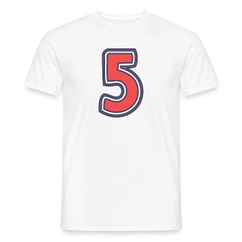 5. 5 YEARS. 5th ANNIVERSARY. 5 YEAR ANNIVERSARY - Men's T-Shirt - white - Front - AI Model Male 178 dark (178cm)