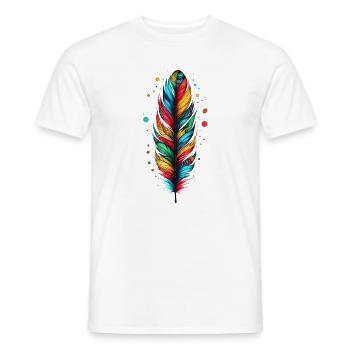 Feather - Men's T-Shirt - white - Front - AI Model Male 178 dark (178cm)