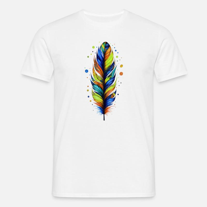 Feder - Männer T-Shirt - Weiß