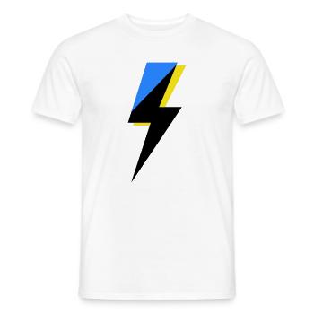 Géométrie bleue et jaune - T-shirt homme - blanc - Devant - AI Model Male 178 dark (178cm)