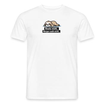 Paresseux paresseux : Pas aujourd’hui - T-shirt homme - blanc - Devant - AI Model Male 178 dark (178cm)