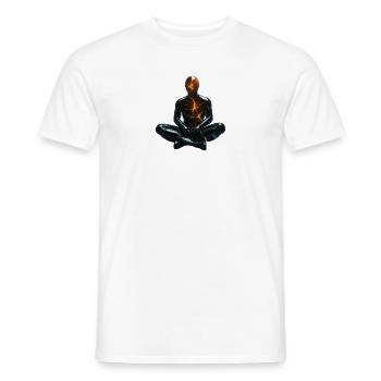 LavaKern Meditationsfigur - Männer T-Shirt - Weiß - Vorne - AI Model Male 178 dark (178cm)