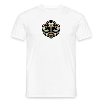 Golden Scales of Justice - Men's T-Shirt - white - Front - AI Model Male 178 dark (178cm)