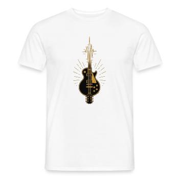 Gitaar, hartslag, pulslijn, gitarist - Heren T-shirt - wit - Voor - AI Model Male 178 dark (178cm)