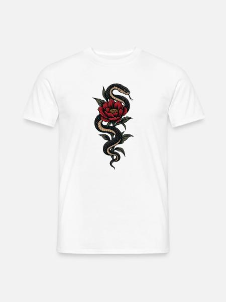 Serpent Bloom - Männer T-Shirt - Weiß