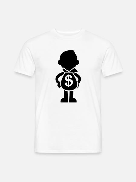 Geldsack in den Händen - Männer T-Shirt - Weiß