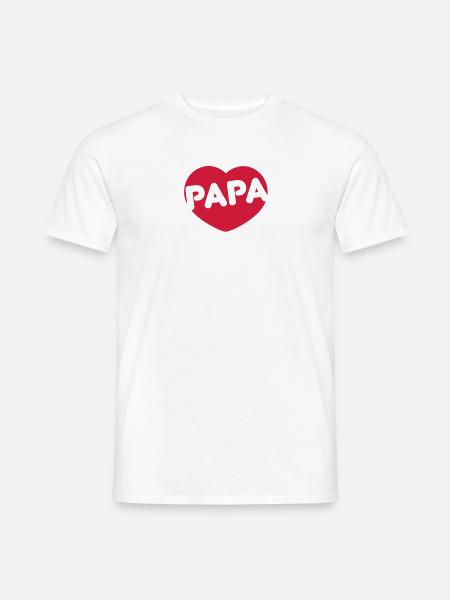 Herz - Papa - Männer T-Shirt - Weiß
