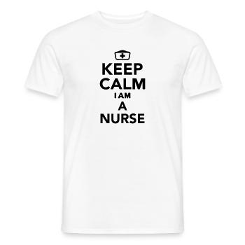 Keep calm I'm a Nurse - Men's T-Shirt - white - Front - AI Model Male 178 dark (178cm)