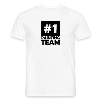 number one painting team - Men's T-Shirt - white - Front - AI Model Male 178 dark (178cm)