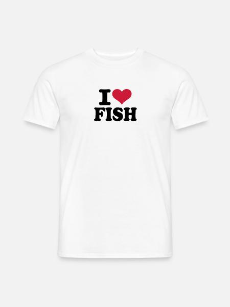 I love Fish - Männer T-Shirt - Weiß
