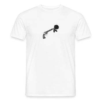 Custom t shirt, peace and love ,gift idea, life - Men's T-Shirt - white - Front - AI Model Male 178 dark (178cm)