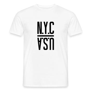 NYC - ÉTATS-UNIS - New York City Manhattan United States - T-shirt homme - blanc - Devant - AI Model Male 178 dark (178cm)