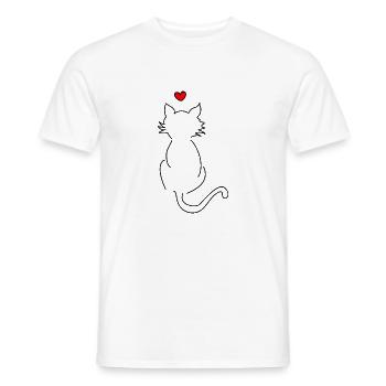 Wir lieben Katzen - Männer T-Shirt - Weiß - Vorne - AI Model Male 178 dark (178cm)