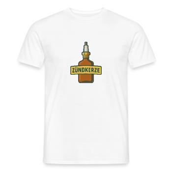 Zündkerze Schnapsflasche - Männer T-Shirt - Weiß - Vorne - AI Model Male 178 dark (178cm)