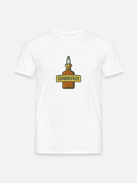 Zündkerze Schnapsflasche - Männer T-Shirt - Weiß