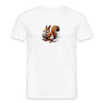 Volleyball Squirrel Nuts Animal Lover - Men's T-Shirt - white - Front - AI Model Male 178 dark (178cm)