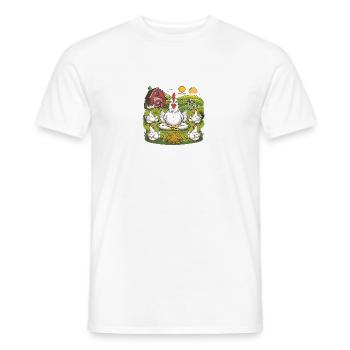 Poule Zen Yoga Méditation Poulet Poulet Ferme - T-shirt homme - blanc - Devant - AI Model Male 178 dark (178cm)