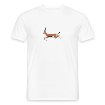 antilope antelope impala hartebeest kudu oryx papa - Männer T-Shirt - Weiß - Vorne - AI Model Male 178 dark (178cm)