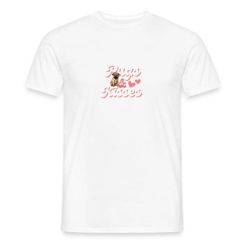 Carlin avec lunettes de soleil en forme de cœur rose - T-shirt homme - blanc - Devant - AI Model Male 178 dark (178cm)