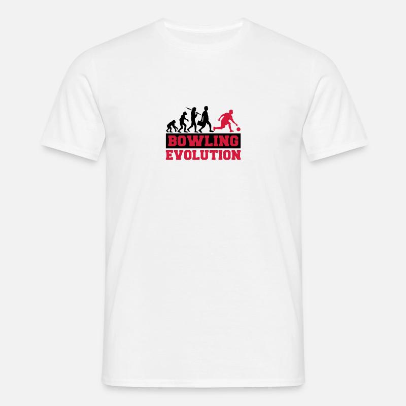 Bowling Evolution - Männer T-Shirt - Weiß