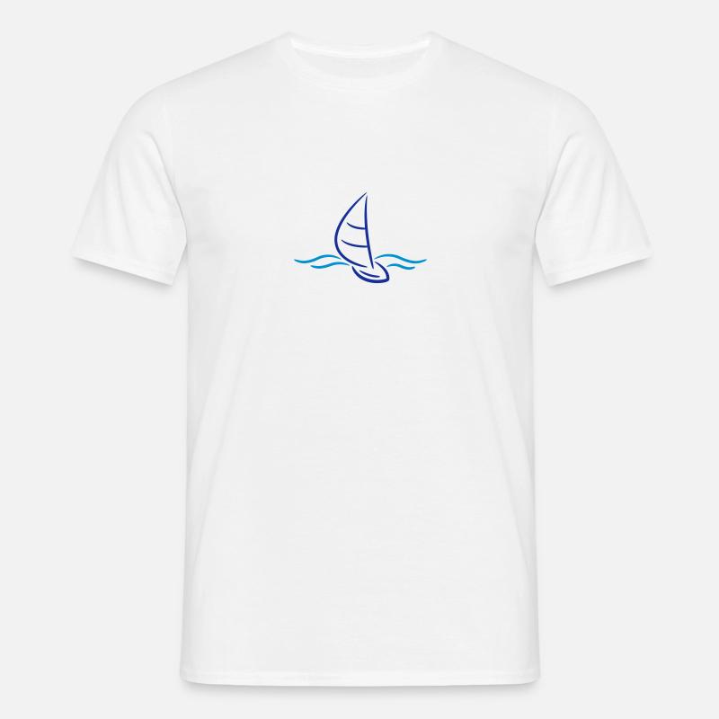 Sailing Boad And Waves Logo - Men's T-Shirt - white