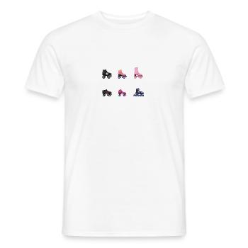 Different types of roller skating Roller skating 80s - Men's T-Shirt - white - Front - AI Model Male 178 dark (178cm)