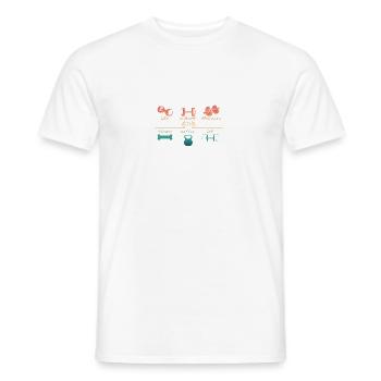 Dumbbell Weights Fitness Gym Workout Training - Men's T-Shirt - white - Front - AI Model Male 178 dark (178cm)