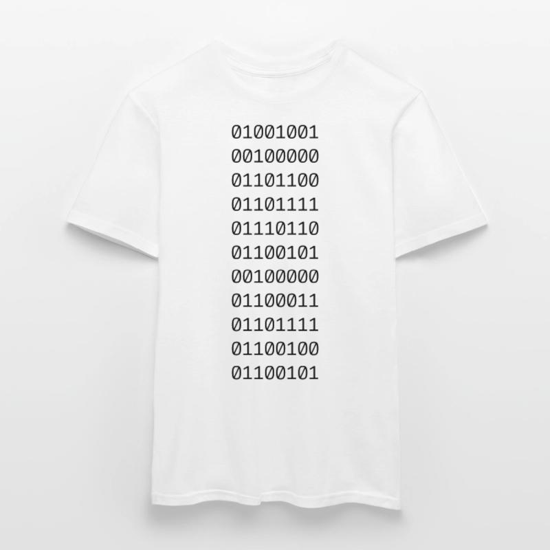 "I LOVE CODE" in binary data. Men's T-Shirt