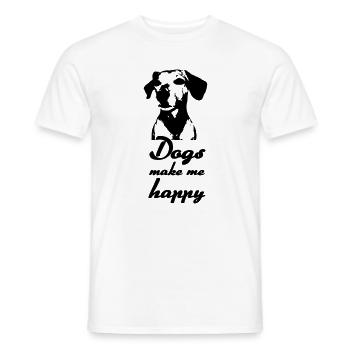 Les chiens me rendent heureux - Chiens, dictons, cadeaux - T-shirt homme - blanc - Devant - AI Model Male 178 dark (178cm)