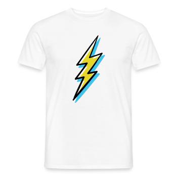Blitz im Vorhut-Stil - Männer T-Shirt - Weiß - Vorne - AI Model Male 178 dark (178cm)