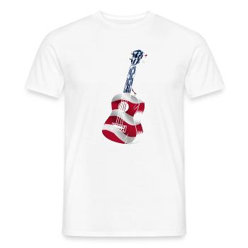 Hawaiian Ukulele Uke American Flag - Männer T-Shirt - Weiß - Vorne - AI Model Male 178 dark (178cm)