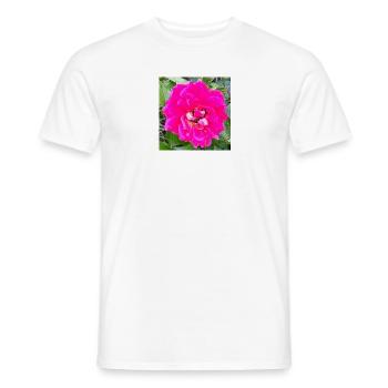 Rosa Rosenblüte - Männer T-Shirt - Weiß - Vorne - AI Model Male 178 dark (178cm)