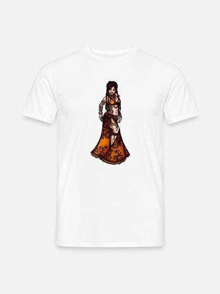Bernsteinfarbenes Sonnenuntergangs-Bauchtanzkleid - Männer T-Shirt - Weiß