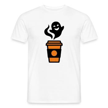 Kaffeebecher Geist Halloween Logo - Männer T-Shirt - Weiß - Vorne - AI Model Male 178 dark (178cm)