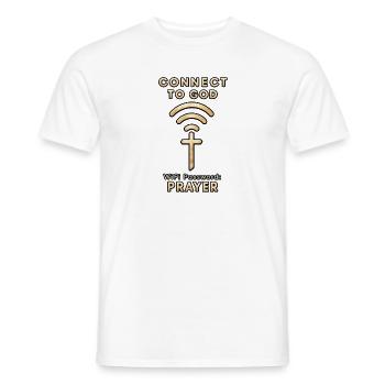 Connect to God – WLAN Gebet christlicher Spruch - Männer T-Shirt - Weiß - Vorne - AI Model Male 178 dark (178cm)