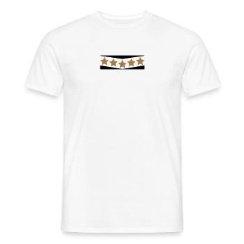 5 Sterne, gebogen. Five Stars. 2c - Männer T-Shirt - Weiß - Vorne - AI Model Male 178 dark (178cm)