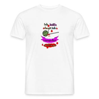 Ich häkle damit ich niemanden umbringen muss - Männer T-Shirt - Weiß - Vorne - AI Model Male 178 dark (178cm)