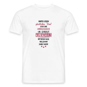 Erzieherin Tasse - Männer T-Shirt - Weiß - Vorne - AI Model Male 178 dark (178cm)