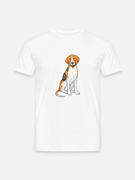 Sitting foxhound - Men's T-Shirt - white