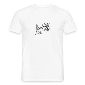 Fuck Off Handlettering schwarz Linie - Männer T-Shirt - Weiß - Vorne - AI Model Male 178 dark (178cm)