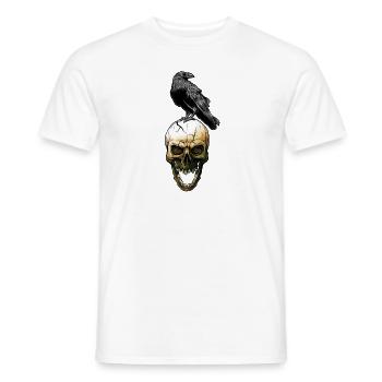 crow skull - Men's T-Shirt - white - Front - AI Model Male 178 dark (178cm)