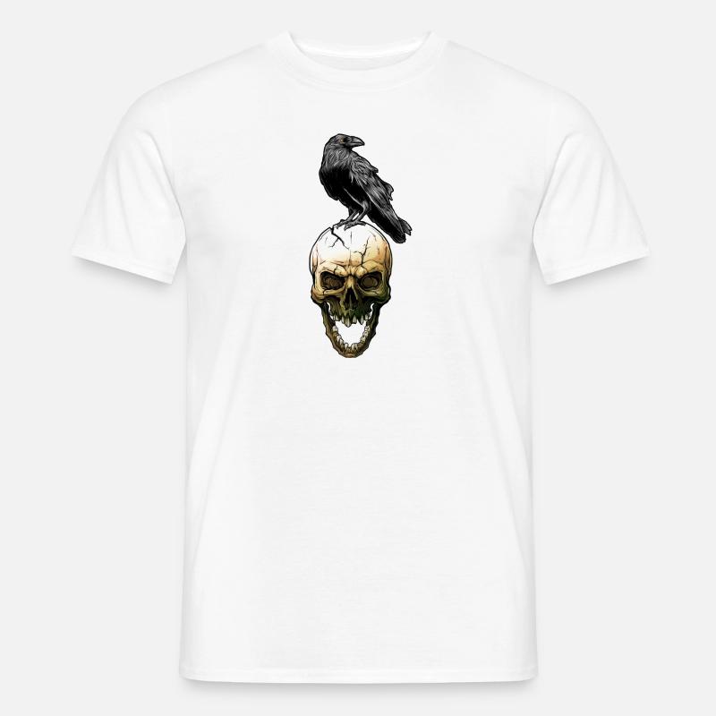 crow skull - Männer T-Shirt - Weiß