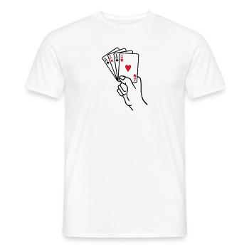 Poker - Männer T-Shirt - Weiß - Vorne - AI Model Male 178 dark (178cm)