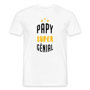 Papy Papi Grand Père Grand-Père Famille Noël - Men's T-Shirt - white - Front - AI Model Male 178 dark (178cm)