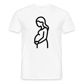 grossesse - T-shirt homme - blanc - Devant - AI Model Male 178 dark (178cm)