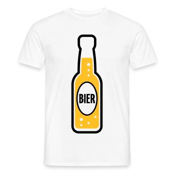 Bierflasche (Bier / Bierchen / POS 2C) - Männer T-Shirt - Weiß - Vorne - AI Model Male 178 dark (178cm)